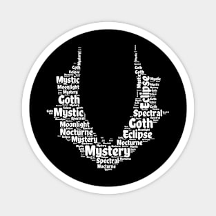 Nocturnal Mystery: A Goth-Inspired Word Art Tee Magnet